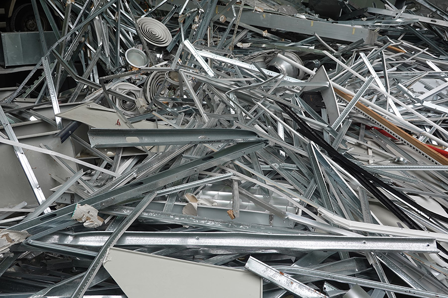 Scrap metal recycling piled up